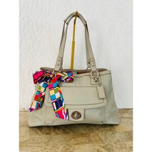 Coach penelope light gray pebble Leather Satchel BAG PURSE shoulder bag F19044